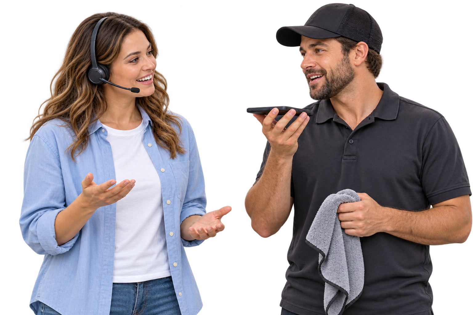 A member of the mobiledetailing.app team on a call with a detailer